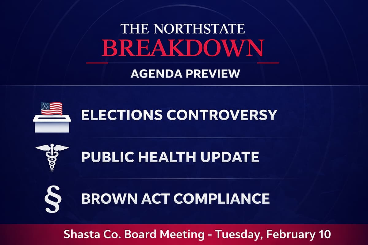 Shasta County Agenda Preview 2-10-2026: Election Controversy, Health Update, Brown Act Compliance