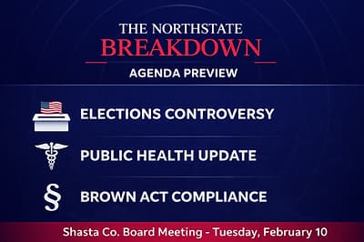 Shasta County Agenda Preview 2-10-2026: Election Controversy, Health Update, Brown Act Compliance