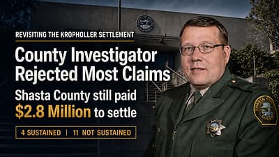 Revisiting the Kropholler Settlement: Shasta County Paid $2.8 Million to Settle a Whistleblower Suit. Its Own Investigator Had Already Rejected Most of the Underlying Claims.